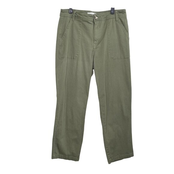Elizabeth & James Winter Moss Green Utility Cropped Pants Size 10 - Picture 5 of 11